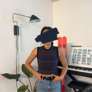 Stripped Cropped Tank from Truly Madly Deeply - Size XS